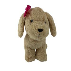 Tan‎ Puppy Dog 10” Plush Stuffed Animal Toy w/Pink Bow Unbranded